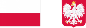 Flaga Polski Biało czerwona Godło Polski Orzeł w koronie na czerwonym tle